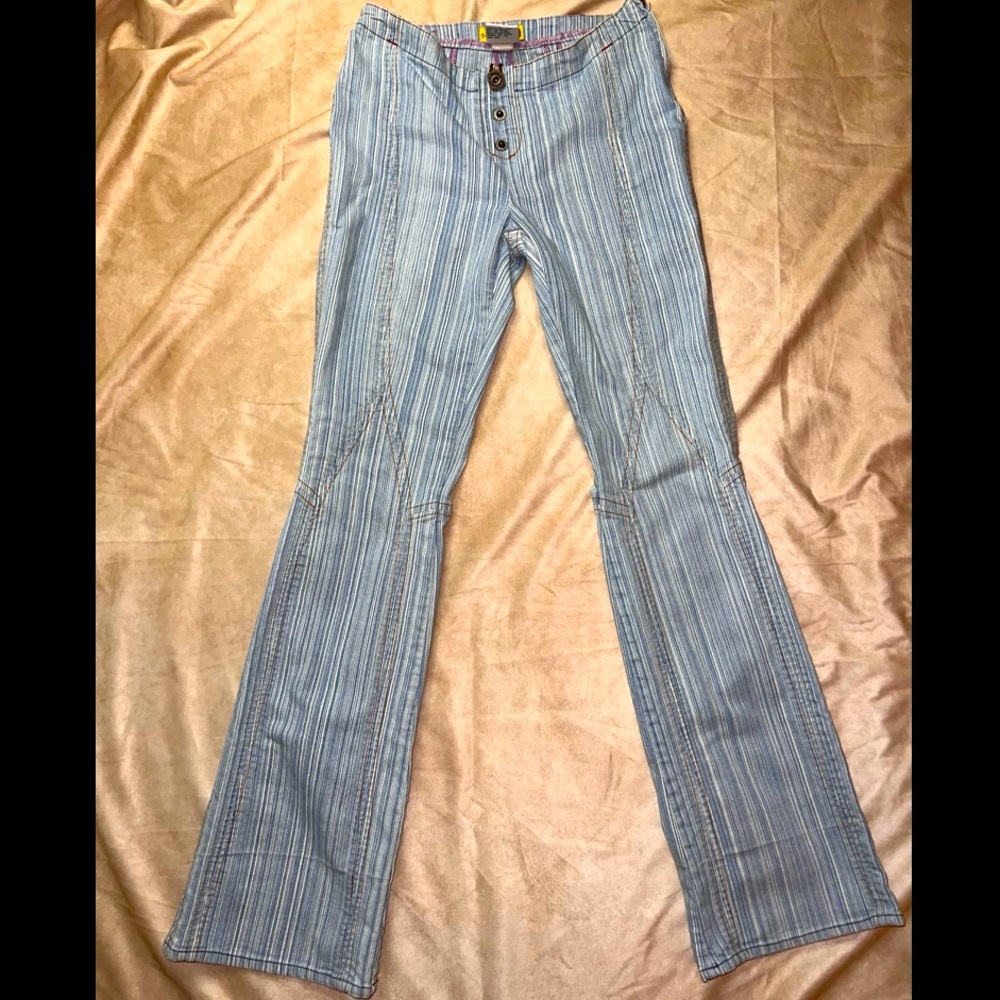 Vintage Y2k Gasoline Pinstriped Low Rise No Pocket Jeans
